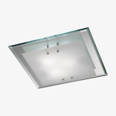 The Range Mira Flush Ceiling, 400mm Square, 3 Light E27 Polished Chrome - Polished Chrome