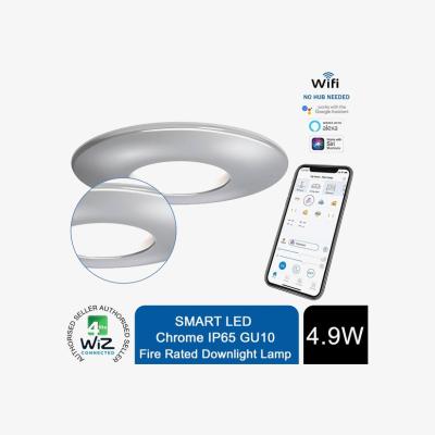 The Range 4lite WiFi And Bluetooth - IP20 Adjustable Satin Chrome - 4x IP65 Chrome / 4 / 12cm
