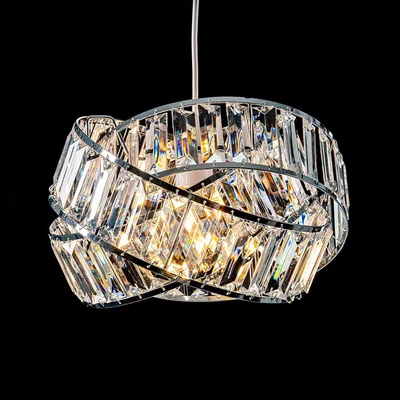 The Range Interwoven Rings Acrylic Crystal Pendant Light Shade - Chrome, Clear