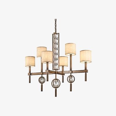 The Range Celestial 6 Light Multi Arm Chandelier Beige, Bronze Finish, E14 - Bronze