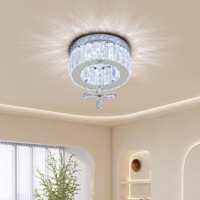 The Range Round Crystal Ceiling Light with Pendant - Cool White