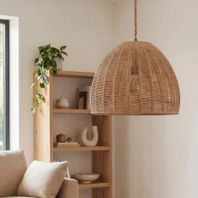 The Range Ceiling Light Shade Pendant Woven Lampshade Natural Easy Fit - Grey