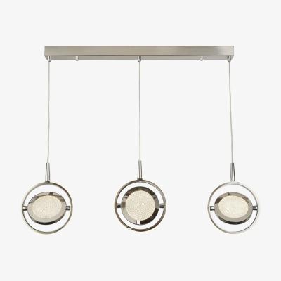 The Range Gyroscope 3 Light LED Ring Bar Pendant Chrome, Crystal Sand 3000K - Chrome