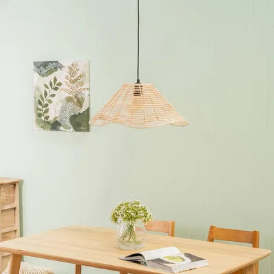 The Range Harlow Natural Wavy Rattan Wicker Ceiling Light Shade - Neutral