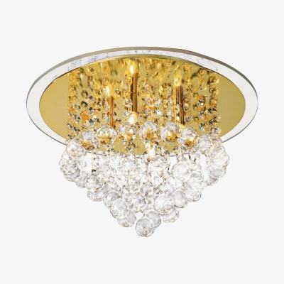 The Range Atla Flush Ceiling 4 Light French Gold, Crystal - French Gold