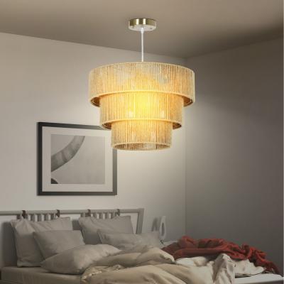 The Range HOMCOM Boho Hemp Rope Pendant Light Ceiling Light for Bedroom - Natural