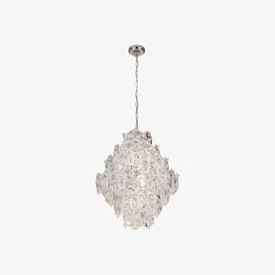The Range Chrome 5 Light Pendant with Acrylic Tiles  - Silver