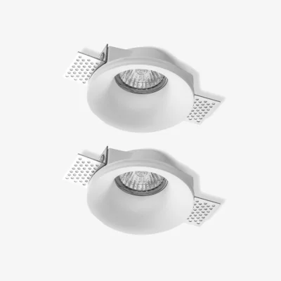 The Range Set Of 2 Bianca Trimless Recessed Downlights - White Plaster