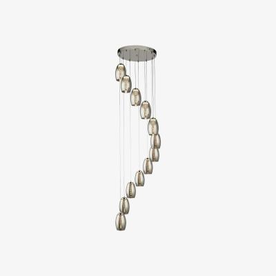 The Range Cyclone 12 Light Mu Lighti Drop Pendant, Smoked Glass 3000K - Chrome