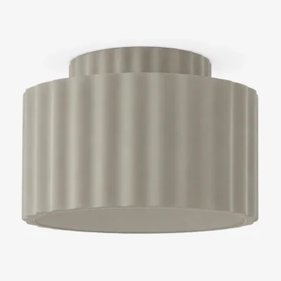 The Range Pablo Ribbed Flush Ceramic Ceiling Light - Moss Green
