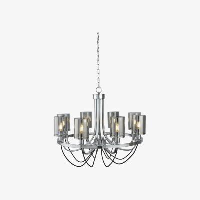 The Range Brownsville Black, Chrome and Smoked 8Lt Pendant - Chrome