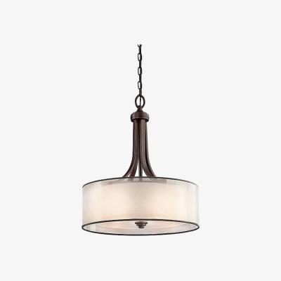 The Range Lacey 4 Light  Large Round Ceiling Pendant Mission Bronze, E27 - Mission Bronze