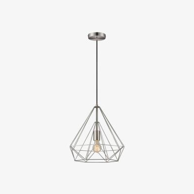 The Range Spring Wire Small Ceiling Pendant Satin Nickel, E27 - Satin Nickel
