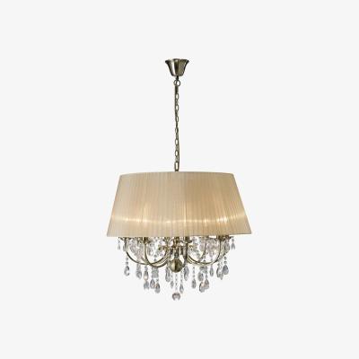 The Range Olivia Ceiling Pendant with Bronze Shade 8 Light Antique Brass, Crystal - Antique Brass