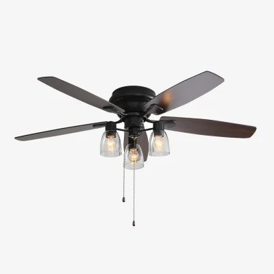 The Range 52-Inch Ceiling Fan Light with Remote Control - Dark Brown