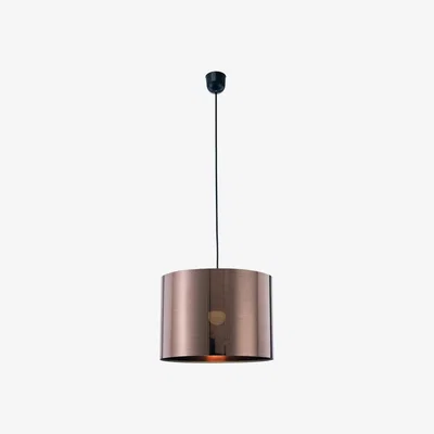 The Range Dako Black Ceiling Pendant E27, 350 x 250mm Metallic Bronze Shade - Black