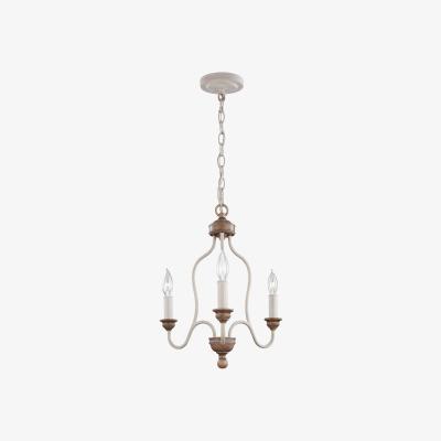 The Range Hartsville Chandelier 3 Light Beachwood Finish, E14 - Chalk Washed