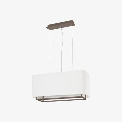 The Range Vesper 2 Light Ceiling Pendant Bar Brown, Beige - Rectangle Frame, E27 - Brown