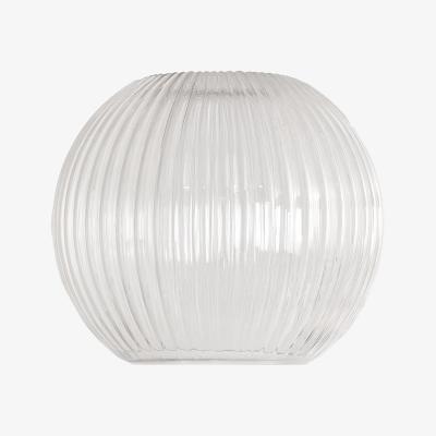 The Range Maddison Ribbed Glass Globe Easy Fit Pendant Lamp Shade with LED Bulb - White