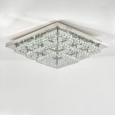 The Range Square Glamourous Crystal LED Ceiling Light - Chrome