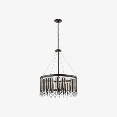 The Range Piper 6 Light Round Ceiling Chandelier Pendant Light Espresso, E14 - Espresso