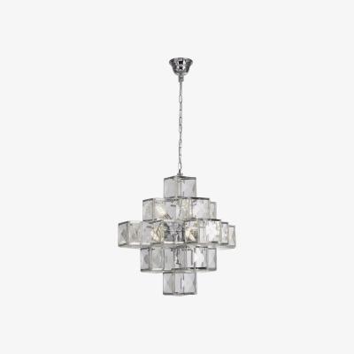 The Range Glacier 7 Light Acryclic Ceiling Pendant - Chrome - Chrome