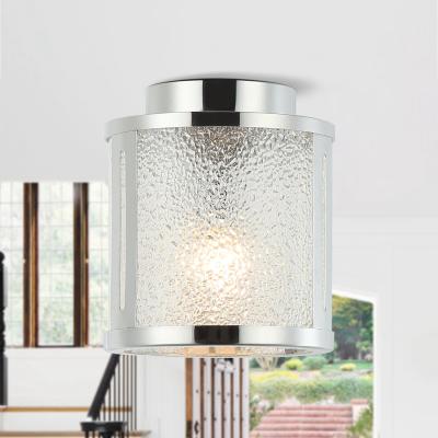 The Range 1-Light Flush Mount Ceiling Light with Glass Shade - Chrome