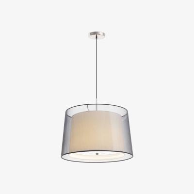 The Range Saba 3 Light Ceiling Pendant Satin with Double Shade - Satin Nickel