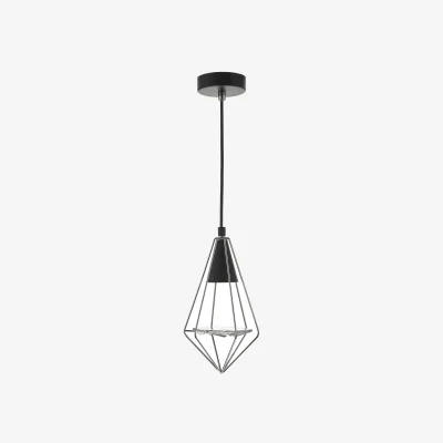 The Range Gianni 1 Light Pendant Black Chrome Glass