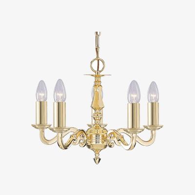 The Range Seville 5 Light Multi Arm Ceiling Pendant Polished Brass, E14 - Polished Brass