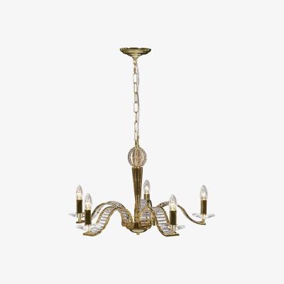 The Range Niobe Ceiling Pendant Chandelier 5 Light French Gold, Crystal - French Gold