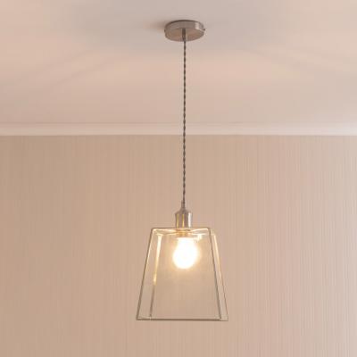 The Range Susie Glass Shade Single Pendant Ceiling Light with LED Bulb - Brushed Chrome