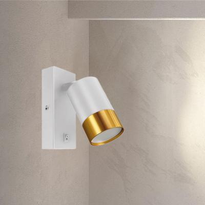 The Range CGC PUZON White Gold GU10 Adjustable Single Spotlight Wall Light with Switch - WHITE