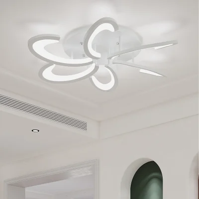 The Range Sculptural Petal Form LED Energy Saving Ceiling Light - White