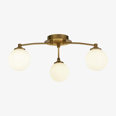 The Range Terport, Opal And Brass 3Lt Ceiling Light - Brass