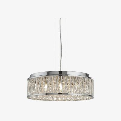 The Range Elise 7 Light Ceiling Pendant Chrome with Glass Crystals, G9 - Chrome