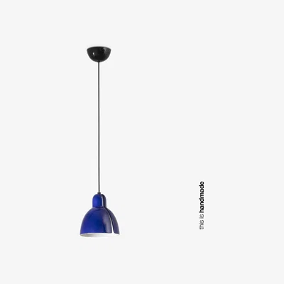 The Range Venice Cobalt Dome Pendant Lamp - Shiny Black