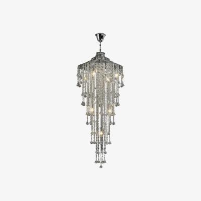 The Range Inina Tall Ceiling Cluster Pendant 9 Light Polished Chrome, Crystal - Polished Chrome