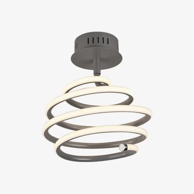 The Range Swirl Integrated Led Grey Semi-Flush Fitting - Grey