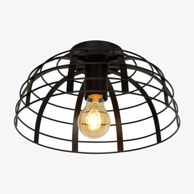 The Range Elodie Modern Flush Ceiling Light Black - Black / 30cm