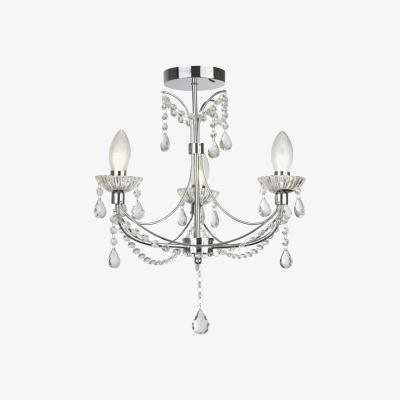 The Range Autumn 3 Light Bathroom Chandelier Chrome, Crystal ,Glass IP44, G9 - Chrome