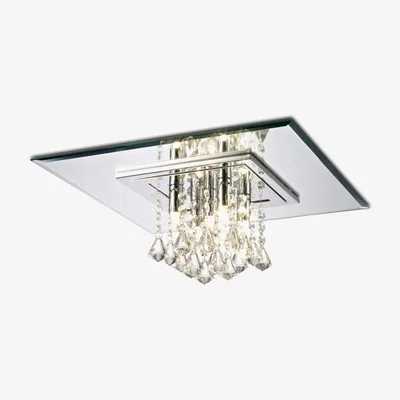 The Range Starda Flush Ceiling Square 5 Light G9 Polished Chrome, Crystal - Polished Chrome