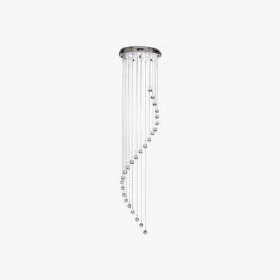 The Range Hallway 5 Light Spiral Cluster Pendant Chrome with Crystals, GU10 - Chrome