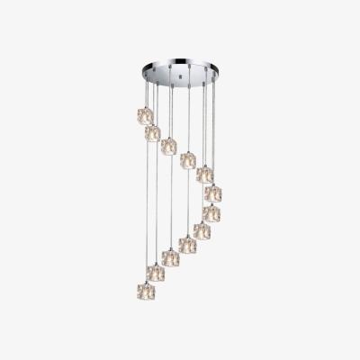 The Range Ice Cube 12 Light Ceiling Cluster Pendant with Chrome Backplate - Chrome