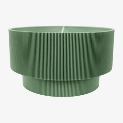 The Range Mason Ruched Crinkle Fabric Two Tier Ceiling Light Shade with LED Bulb - Green