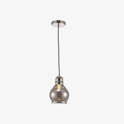The Range Ariel Small Dome Ceiling Pendant E27 Polished Chrome, Smoke Glass - Polished Chrome