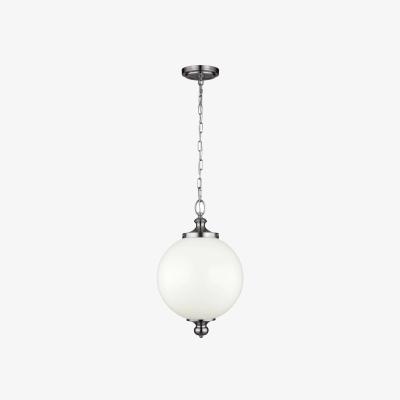 The Range Parkman 1 Light Large Globe Ceiling Pendant Polished Nickel, E27 - Polished Nickel