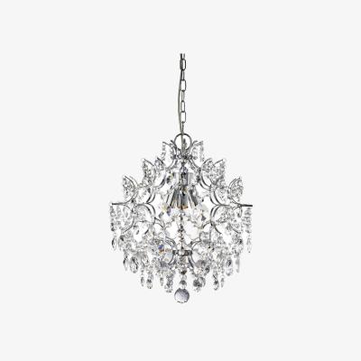 The Range Harrietta 3 Light Ceiling Pendant Chrome with Crystals, E14 - Chrome