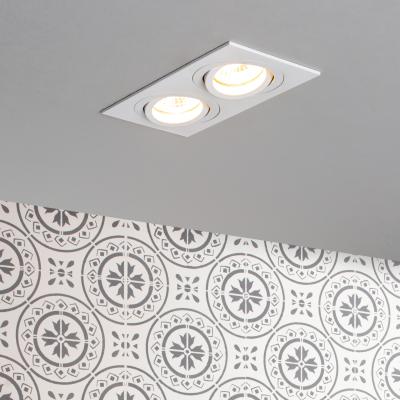 The Range Evra Adjustable Recessed Double Rectangle Downlight - White