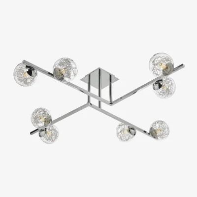 The Range Taghrid 8 Light Semi Flush Polished Chrome - silver